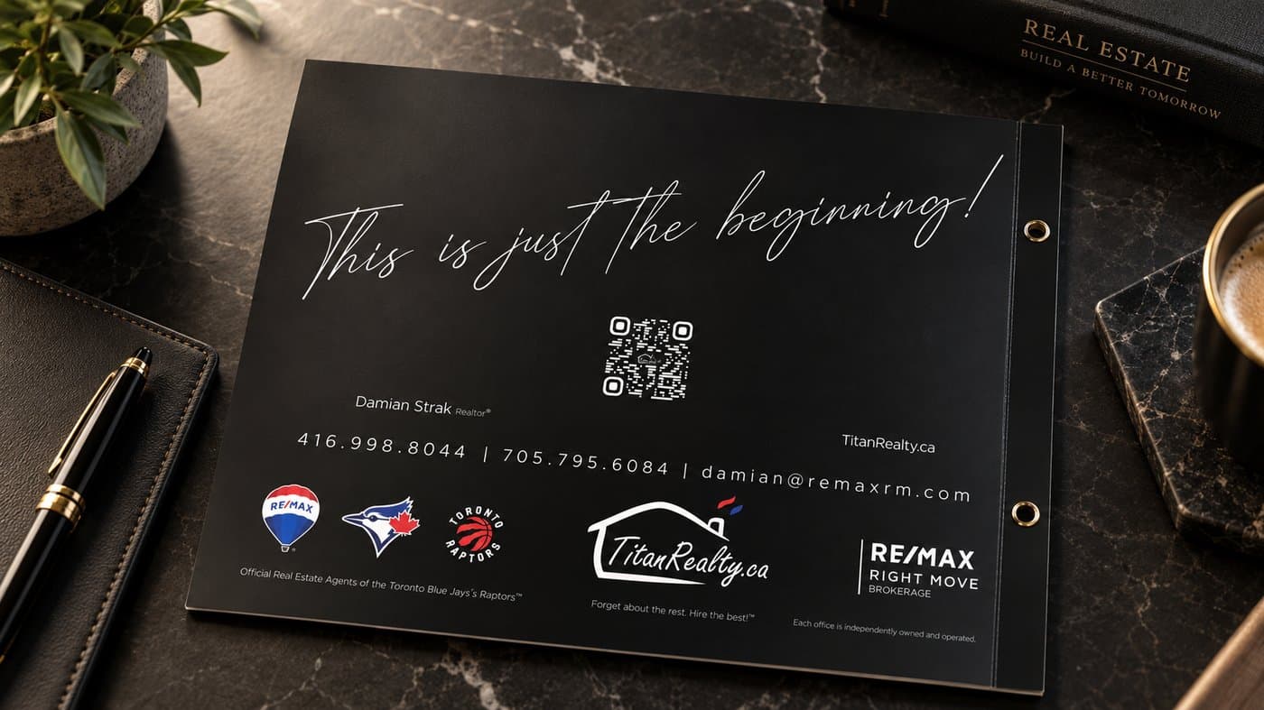 Titan Realty back cover with brokerage contact information, landscape format