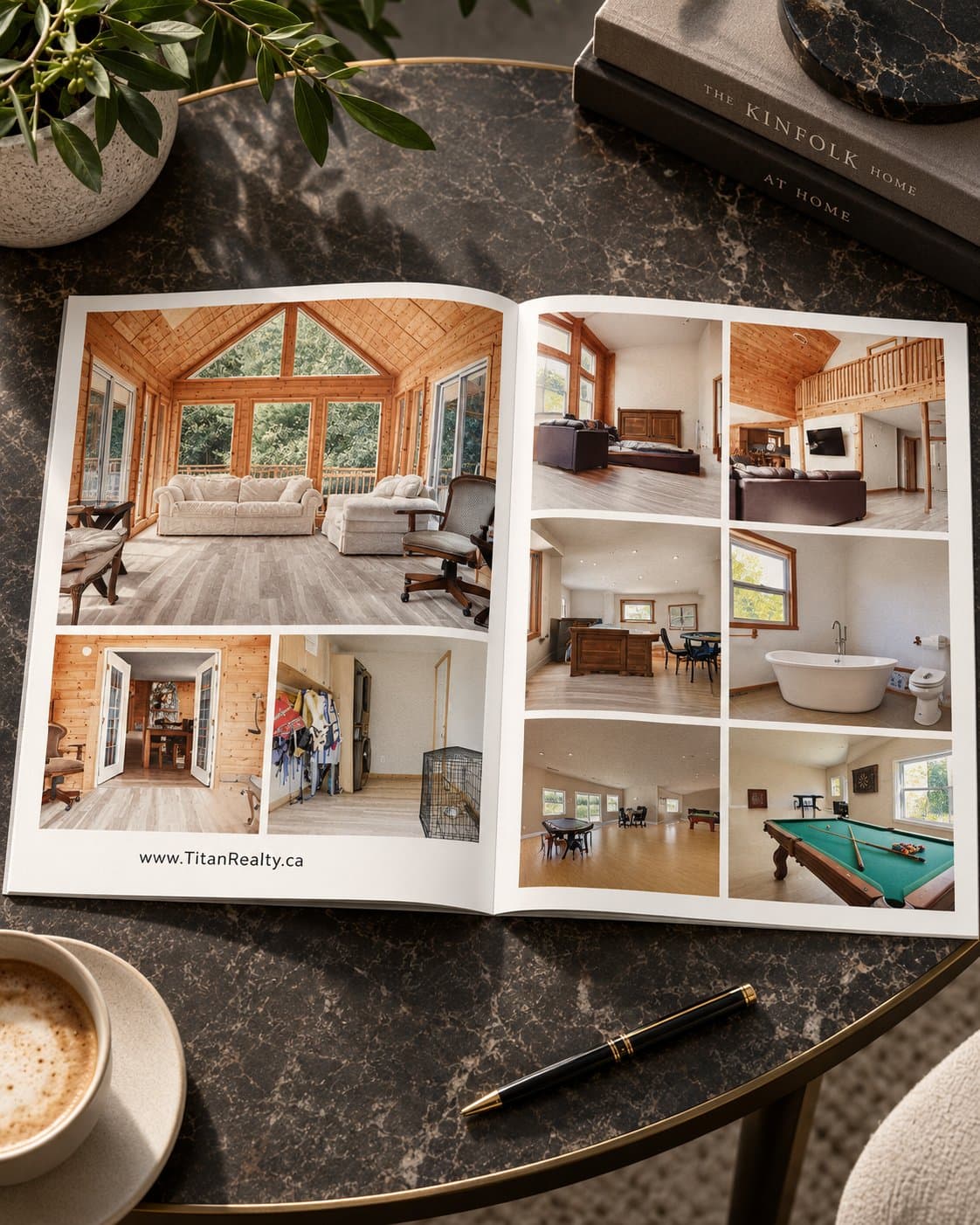 Sample interior brochure two-page spread