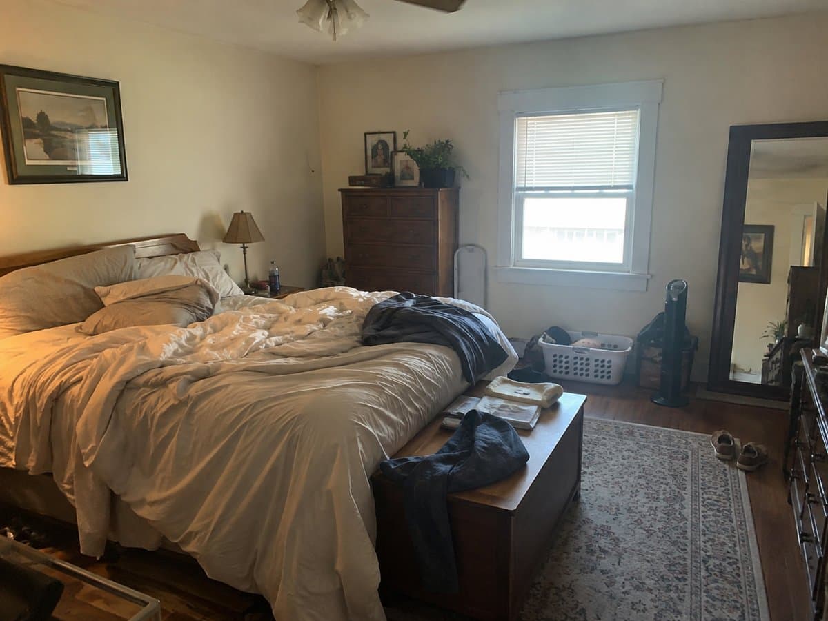Bedroom before staging